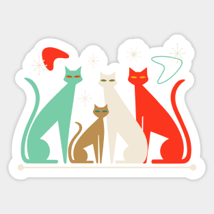 Retro Mid-Century Modern Look Cats 50s 60s Style Sticker